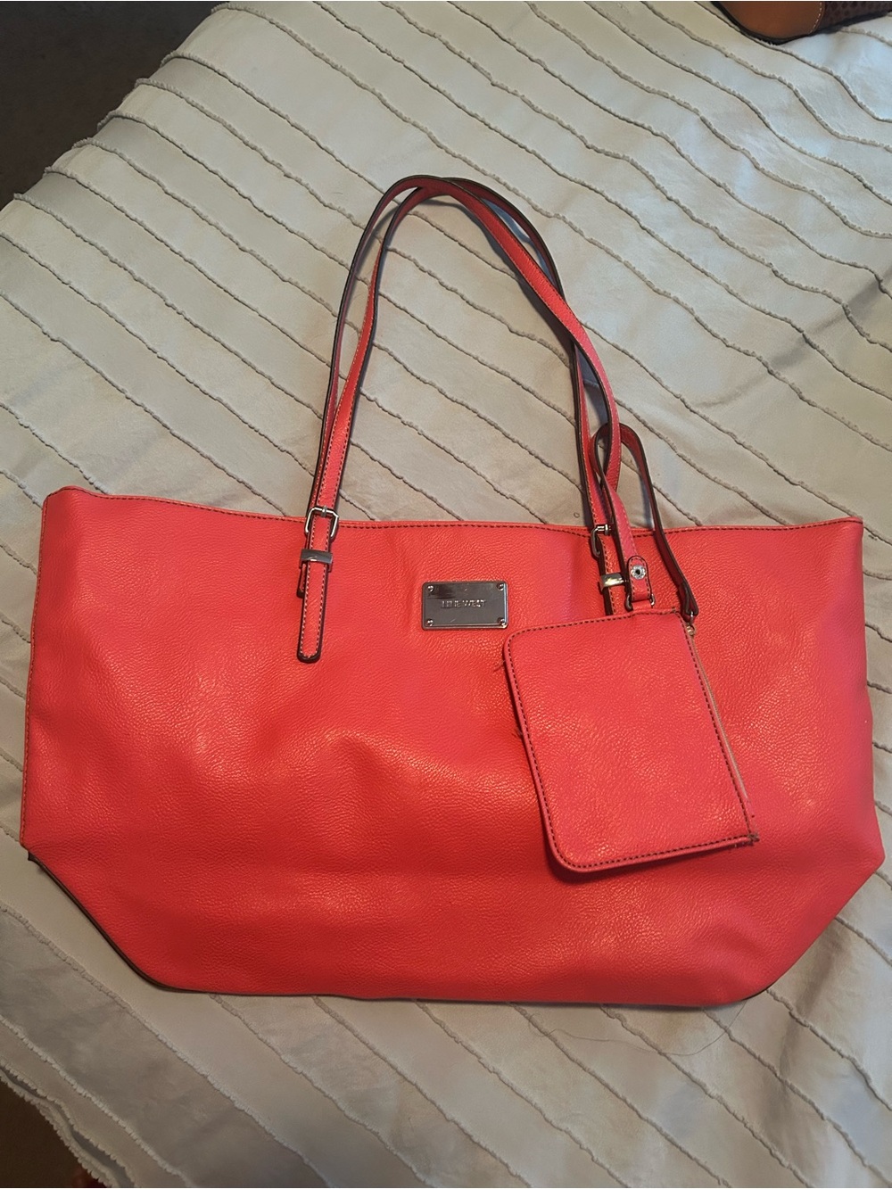 Nine West Coral Tote Bag with ID Pouch - Unknown Brand